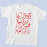 Butterfly Watercolor Pink T-Shirt<br><div class="desc">Coral pink and white watercolor butterfly painting. Original art by Nic Squirrell.</div>