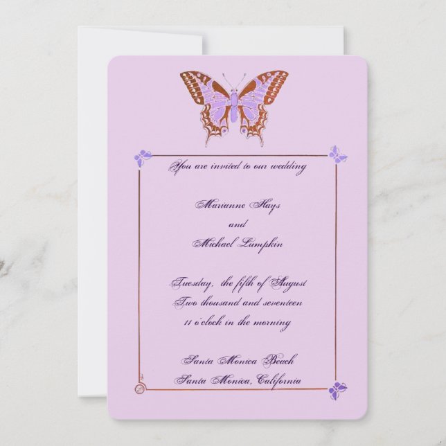 Butterfly Wedding Invitation (Front)