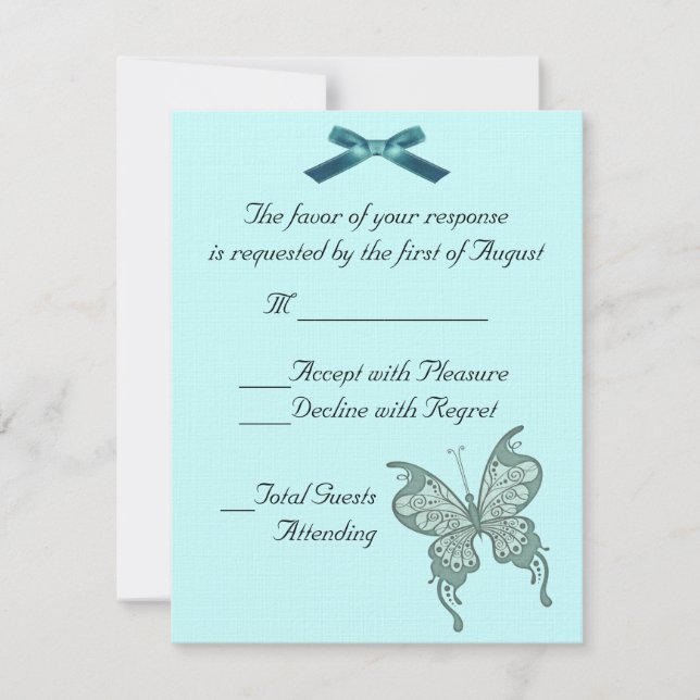 Butterfly Wedding RSVP Card (Front)
