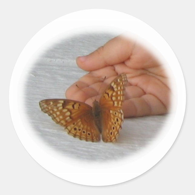 Butterfly Whisperer Classic Round Sticker (Front)
