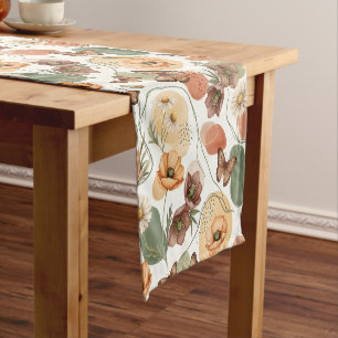 Butterfly Whispers in Earth Tones Short Table Runner
