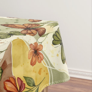 Butterfly Whispers in Earth Tones Tablecloth