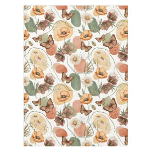 Butterfly Whispers in Earth Tones Tablecloth