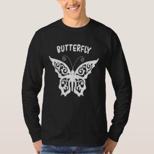 Butterfly White Schmetterling Butterfly Illustrati T-Shirt