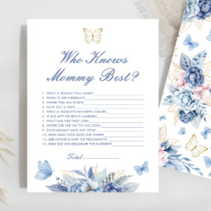 Butterfly Who Knows Mummy Best Baby Shower Game