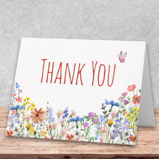 Butterfly Wildflower Appreciation Design Thank You Card