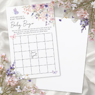 Butterfly Wildflower Baby Shower Bingo Game