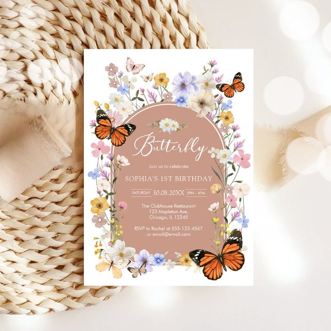 Butterfly Wildflower Baby Shower Invitation (Creator Uploaded)