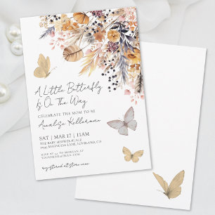 Butterfly Wildflower Baby Shower Invitation