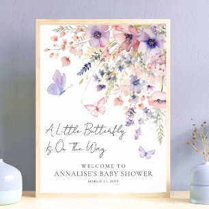 Butterfly Wildflower Baby Shower Poster