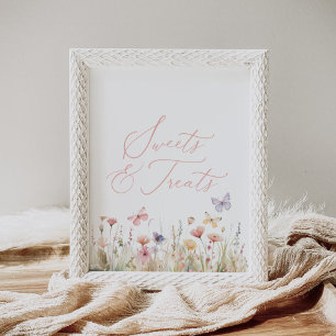 Butterfly Wildflower Baby Shower Sweets and Treats Poster