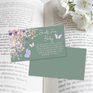 Butterfly Wildflower Books For Baby Shower Enclosure Card
