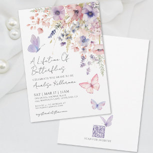 Butterfly Wildflower Bridal Shower Invitation