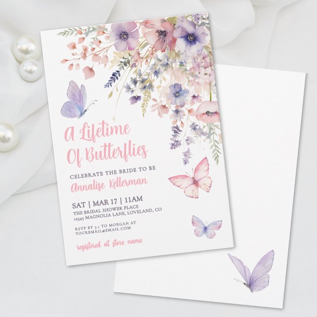 Butterfly Wildflower Bridal Shower Invitation (Butterfly Wildflower Bridal Shower Invitation)