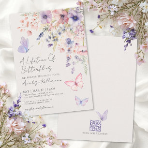 Butterfly Wildflower Bridal Shower Invitation