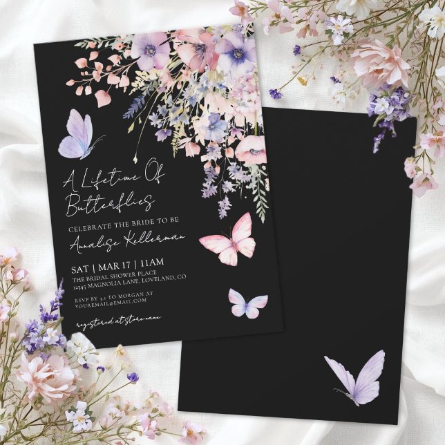 Butterfly Wildflower Bridal Shower Invitation (Butterfly Wildflower Bridal Shower Invitation )