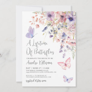 Butterfly Wildflower Bridal Shower Invitation