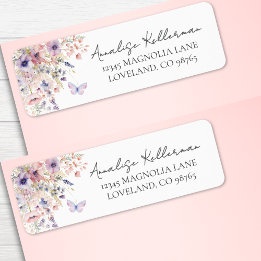 Butterfly Wildflower Return Address Label