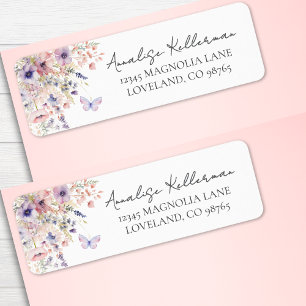 Butterfly Wildflower Return Address Label