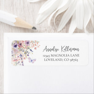 Butterfly Wildflower Return Address Label
