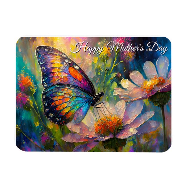 Butterfly Wildflower Sunrise Mother's Day Magnet (Horizontal)