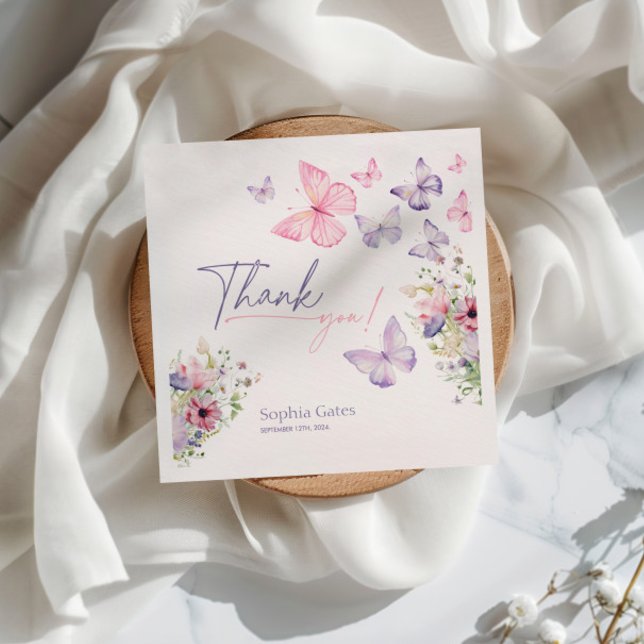 Butterfly Wildflower Thank You  Napkin (Creator Uploaded)