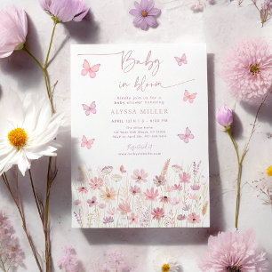 Butterfly Wildflowers Baby in Bloom Baby Shower Invitation