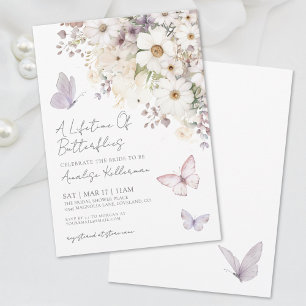 Butterfly Wildflowers Bridal Shower Invitation
