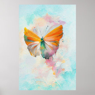 Butterfly Wildlife Animal Nature Watercolor Art  Poster