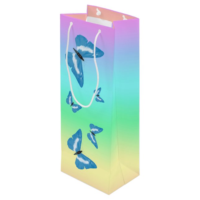 Butterfly Wine Gift Bag (Back Angled)