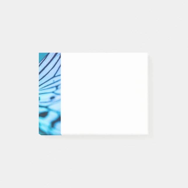 Butterfly Wing Blue and Black Photo Detail Post-it Notes (Front)