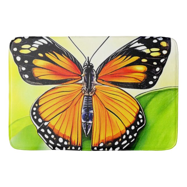 Butterfly Wing Detail Design Bath Mat (Front)
