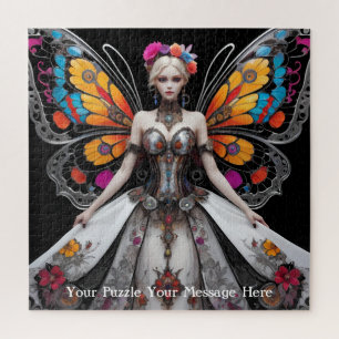 Butterfly winged Muse of the Enchanted Garden Jigsaw Puzzle