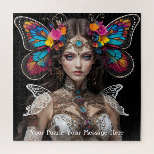 Butterfly winged Muse of the Enchanted Garden Jigsaw Puzzle