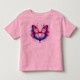 Butterfly Wings Heart Toddler T-Shirt | Colourful