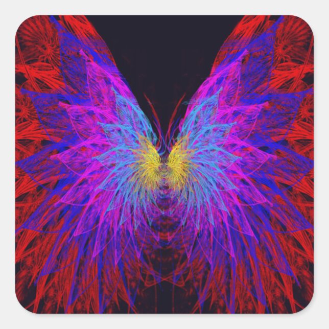 Butterfly Wings Square Sticker (Front)