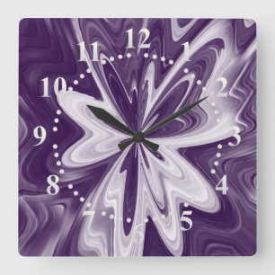 butterfly wings square wall clock