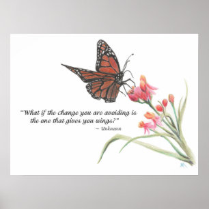 Butterfly Wings Transformation Drawing Art Print