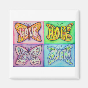 Butterfly Wings Word Art Inspiration Fridge Magnet