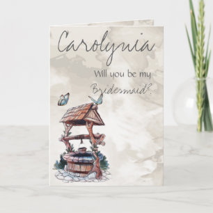 BUTTERFLY WISHING WELL BRIDESMAID INVITE