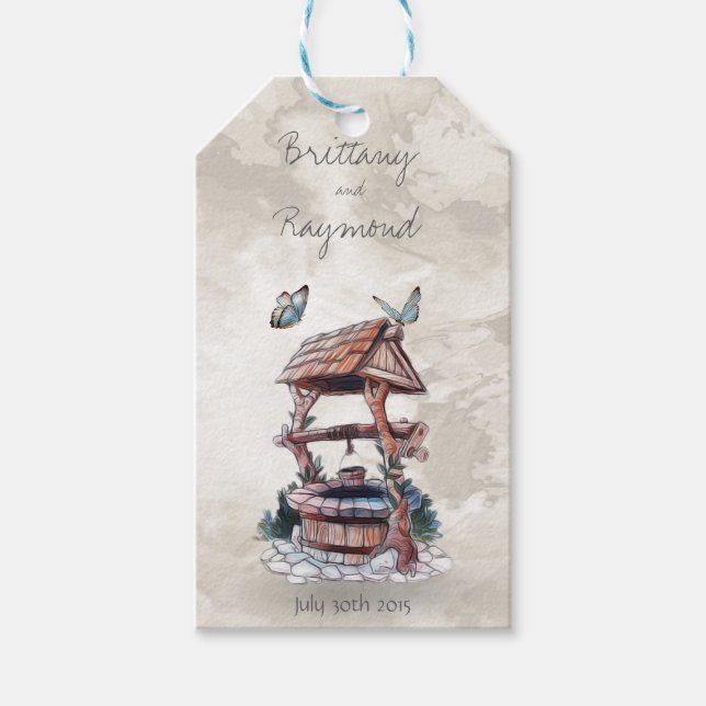 BUTTERFLY WISHING WELL FAVOR TAGS (Front)