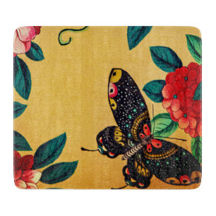 Butterfly with a bush cutting board