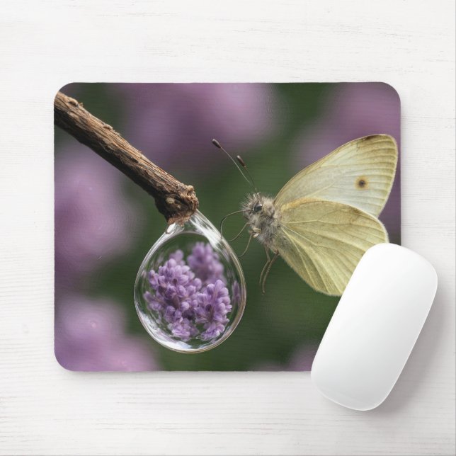 Butterfly with a Raindrop  Mouse Pad (With Mouse)