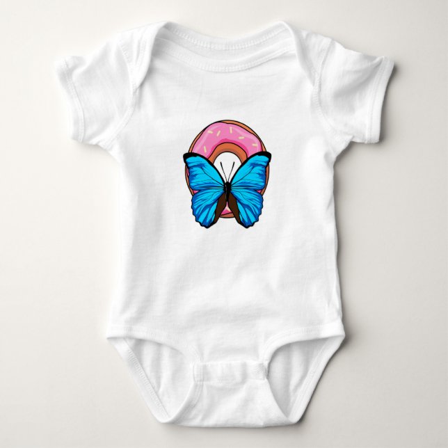 Butterfly with Doughnut Baby Bodysuit (Front)