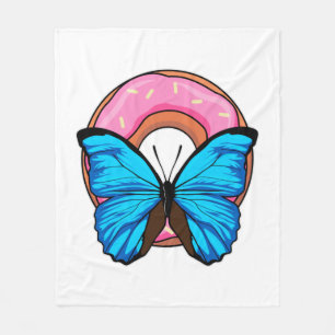 Butterfly with Doughnut Fleece Blanket