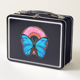 Butterfly with Doughnut Metal Lunch Box