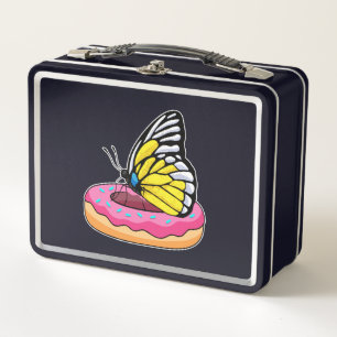 Butterfly with Doughnut Metal Lunch Box
