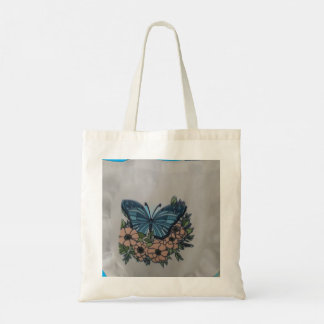Butterfly with florals tote