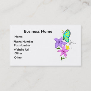 butterfly with flowers  Business card