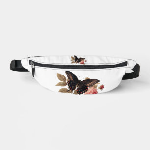 Butterfly With Flowers Fanny Pack Print Bag